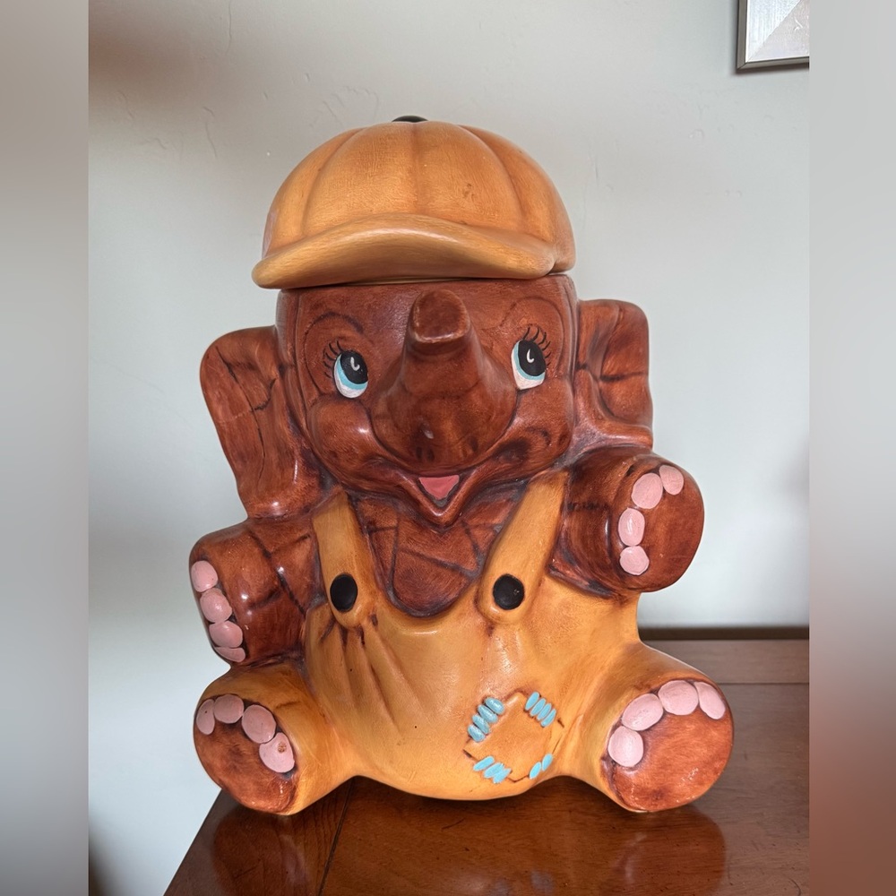 Elephant Ceramic Cookie Jar